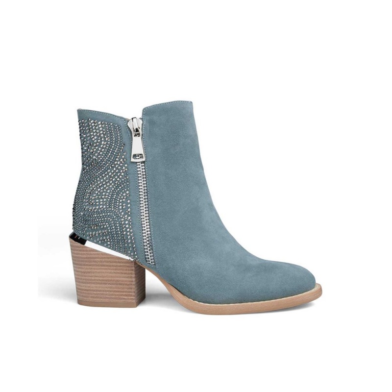 Bottines Alma En Pena Zip Boot Bleu Femme | FOA-21281817